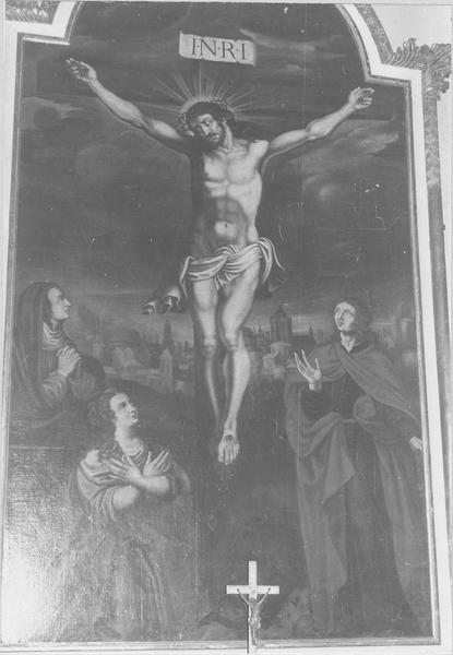 tableau : Vierge Madeleine et saint Jean au pied de la croix (la), vue générale - © Ministère de la Culture (France), Médiathèque du patrimoine et de la photographie (objets mobiliers), tous droits réservés