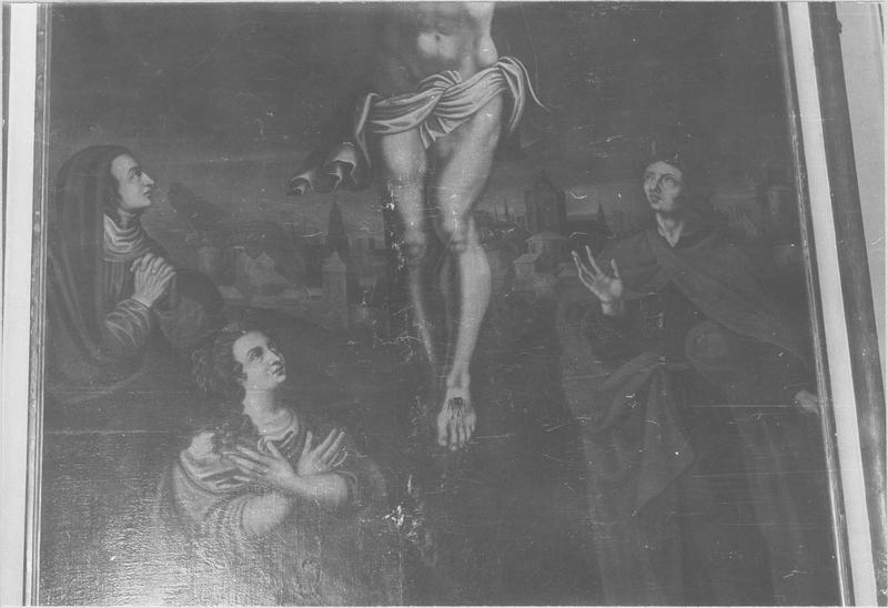 tableau : Vierge Madeleine et saint Jean au pied de la croix (la), détail - © Ministère de la Culture (France), Médiathèque du patrimoine et de la photographie (objets mobiliers), tous droits réservés