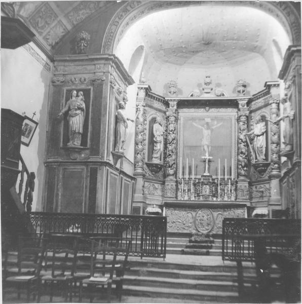 autel, retable, lambris de revêtement, vue générale - © Ministère de la Culture (France), Médiathèque du patrimoine et de la photographie (objets mobiliers), tous droits réservés