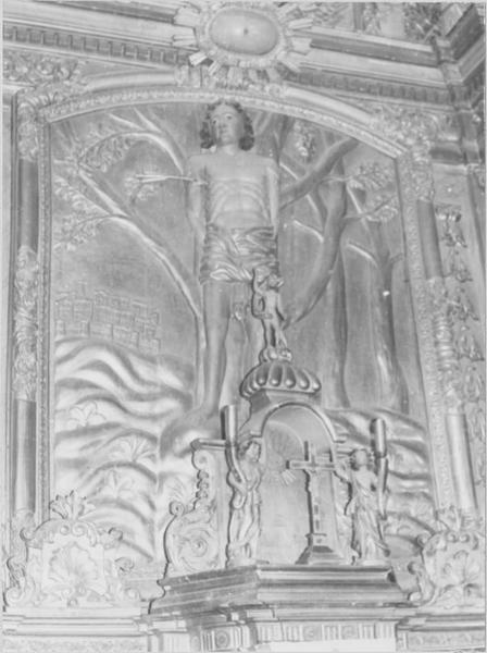 maître-autel, bas-relief : saint Sébastien, vue générale