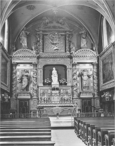 Retable, 4 statues : sainte Anne, saint Joachim, sainte Elisabeth, saint Zacharie