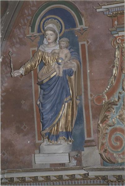 statue : Vierge à l'enfant, vue générale