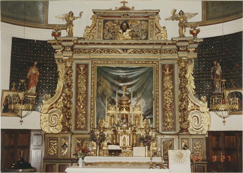 autel, retable, tabernacle (maître-autel), vue générale