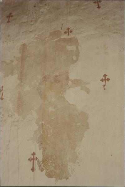 peintures monumentales de la nef, détail de la bordure verticale à l'extrémité ouest de la nef