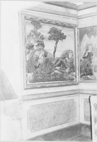 bas-relief : apôtres endormis au jardin des oliviers, vue générale