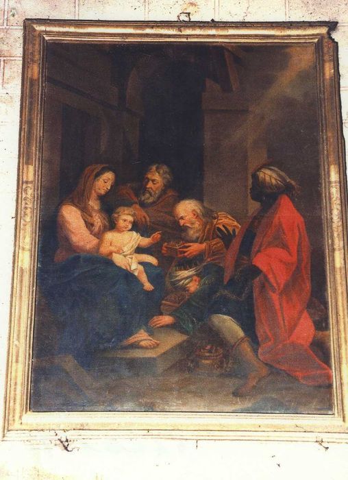 tableau et son cadre : Adoration des Mages, vue générale