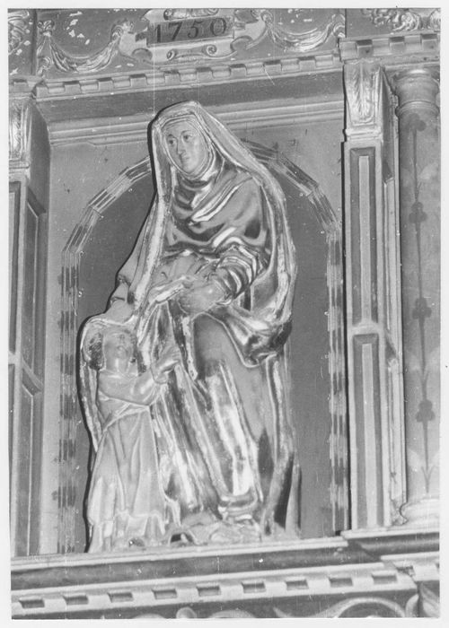 Retable latéral et groupe sculpté : Education de la Vierge