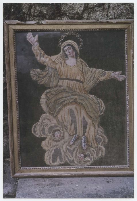 Élément de bannière de procession : Assomption de la Vierge