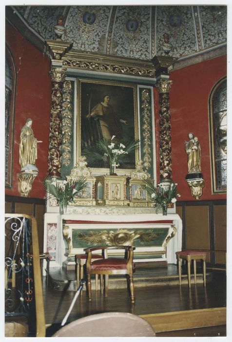 autel (maître-) avec son tabernacle, son retable et son tableau : Saint Laurent