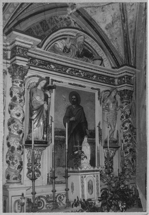 retable et statue : Saint Sébastien
