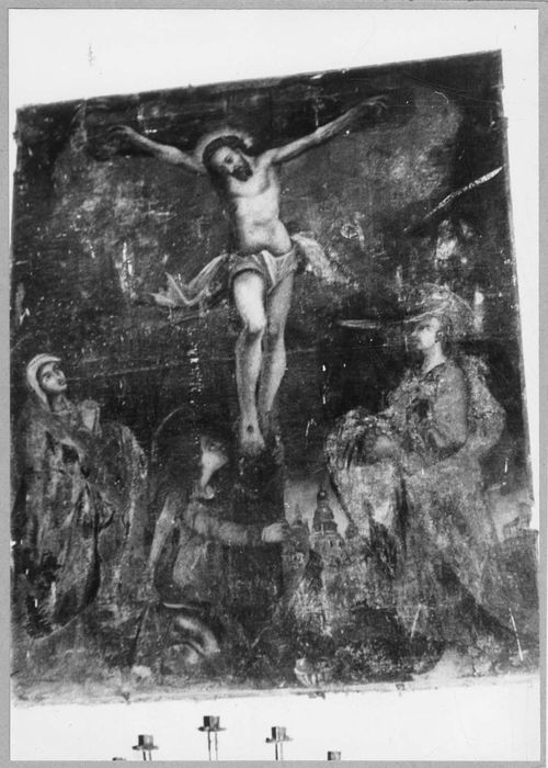 tableau : Vierge et saint Jean devant la croix