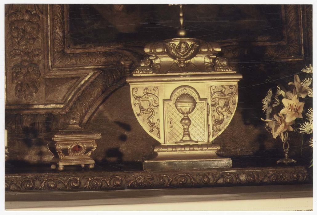 autel-retable, tableau et son cadre : Saint Michel terrassant le dragon