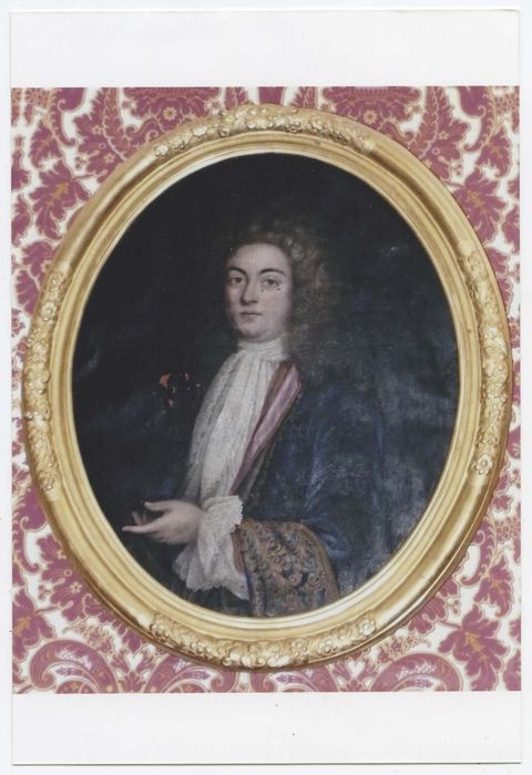 Tableau et son cadre : Portrait d'un gentilhomme en habit de velours