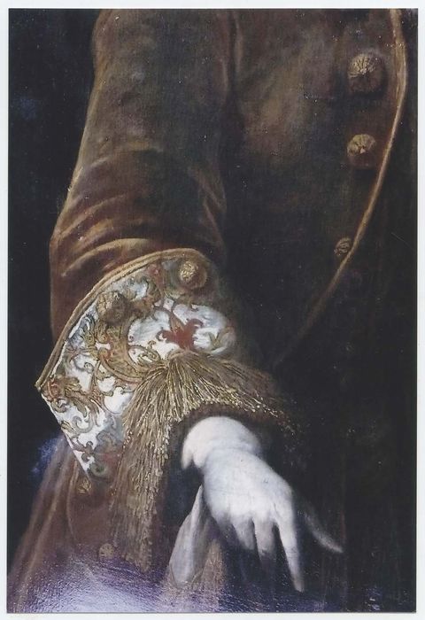 tableau et son cadre : Portrait de Dominique de Haraneder détail