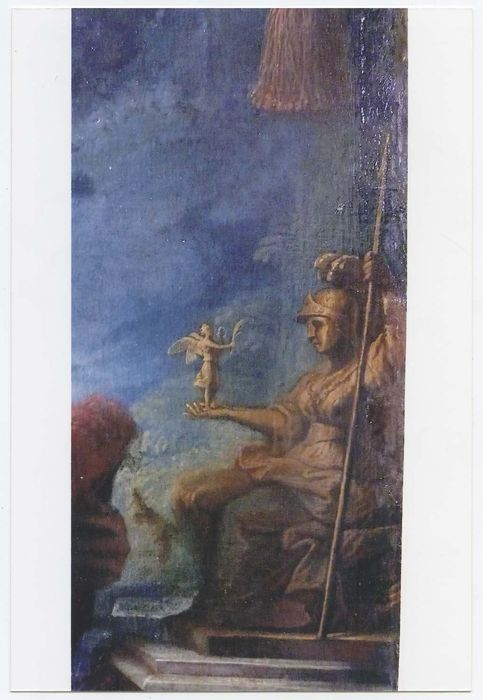 tableau et son cadre : Portrait de Dominique de Haraneder détail