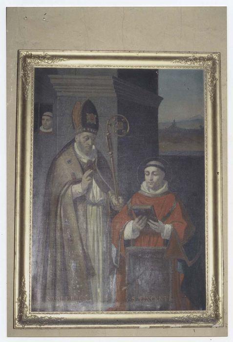 quatre tableaux : Vie de saint Vincent de Saragosse : Saint Vincent en prière
