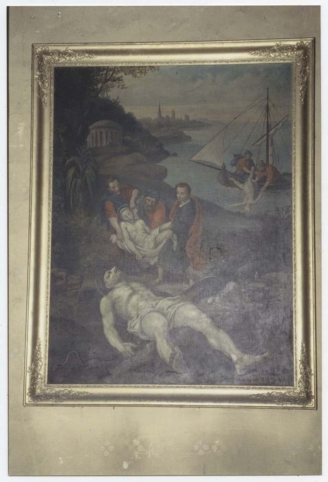 quatre tableaux : Vie de saint Vincent de Saragosse : Saint Vincent jeté à la mer le saint recueilli et le corps de saint Vincent