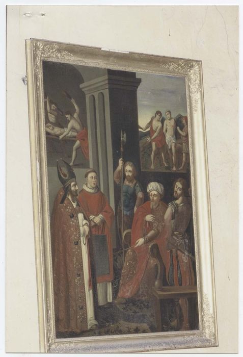 quatre tableaux : Vie de saint Vincent de Saragosse : Saint Vincent et Saint Valère devant leurs juges