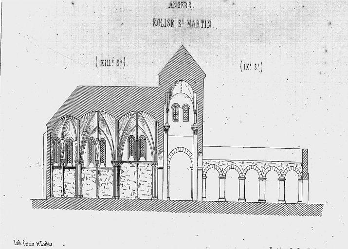 Lithographie : Coupe longitudinale