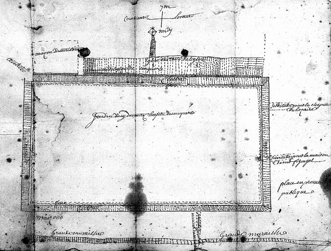 Plan du jardin du chapître de Conques