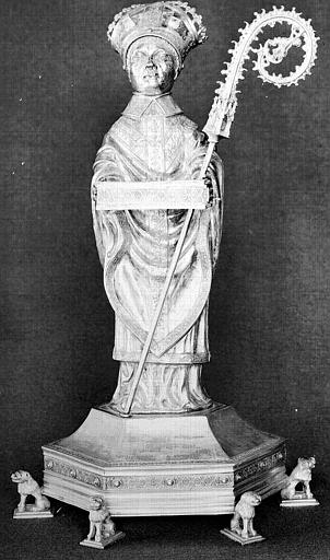 Statuette reliquaire de saint Martin en argent en partie doré et cuivre doré