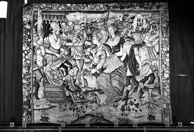 Tapisserie d'Aubusson, pièce de la tenture d'Esther : Esther devant Assuerus