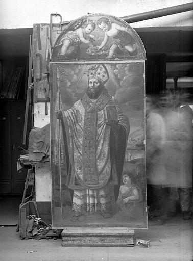 Saint Augustin ?, peinture sur toile décorant le choeur côté sud