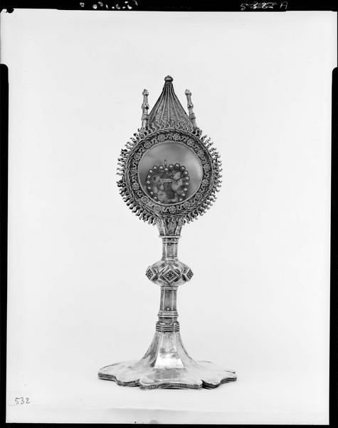 Reliquaire-monstrance, face avec lunule à hostie renfermant une relique de sainte Marguerite