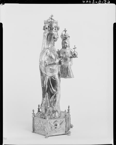 Statuette : Vierge à l'Enfant, profil droit