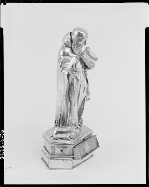 Statuette-reliquaire de saint Antoine, de trois quarts droit