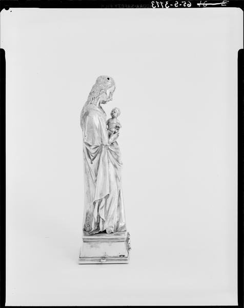 Statuette : Vierge à l'Enfant, profil droit