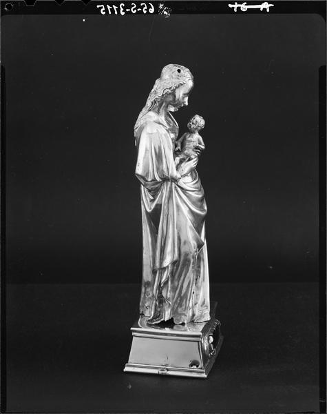 Statuette : Vierge à l'Enfant, profil droit