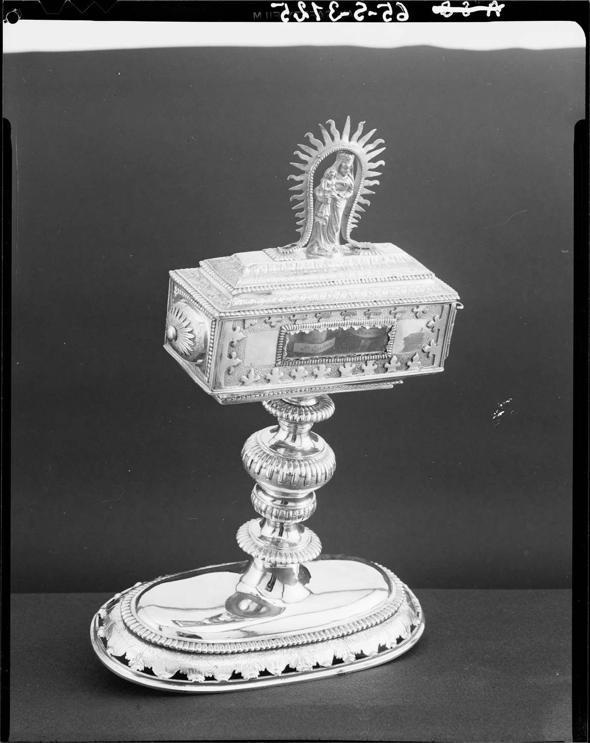 Reliquaire monstrance pédiculé en argent