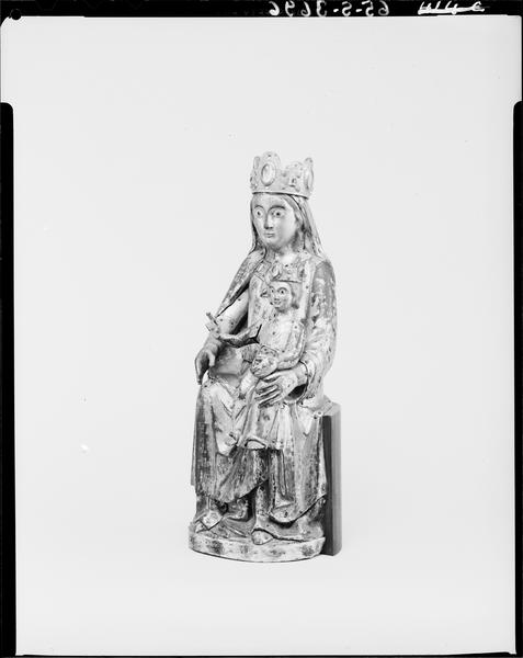 Statuette : Vierge à l'Enfant, de trois quarts gauche