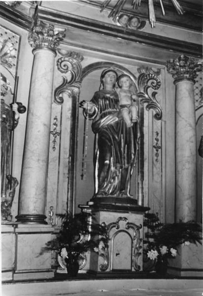 Retable, 3 statues : Vierge à l'Enfant, saint Jean-Baptiste, saint Joseph