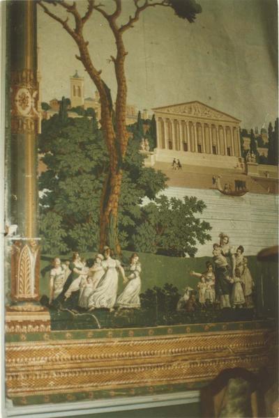 revêtement mural (panorama) : les monuments de Paris, détail salon