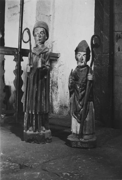 deux statues (statuette) : saint Mercurial, saint Blaise