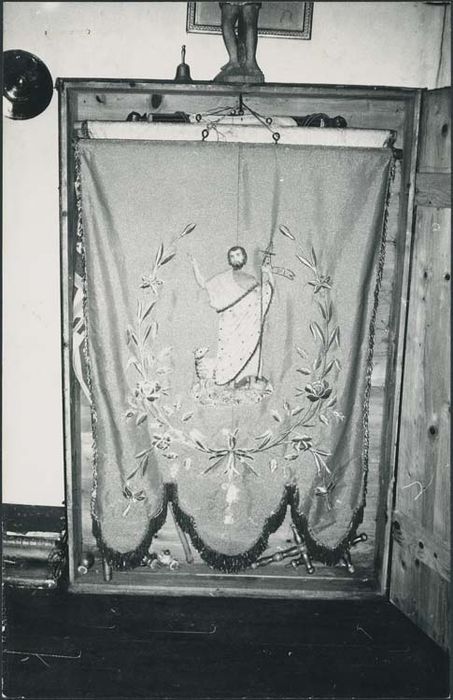 Deux bannières de procession : Vierge et Saint Jean-Baptiste