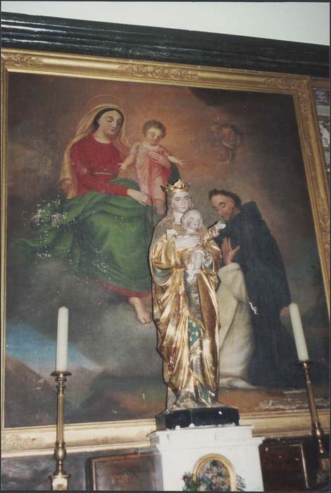 tableau et son cadre : Vierge présentant l'Enfant Jésus à saint Antoine