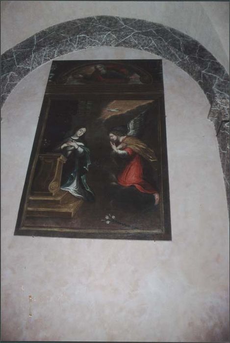 Trois tableaux formant triptyque : Annonciation, Saint Paul et Saint Pierre