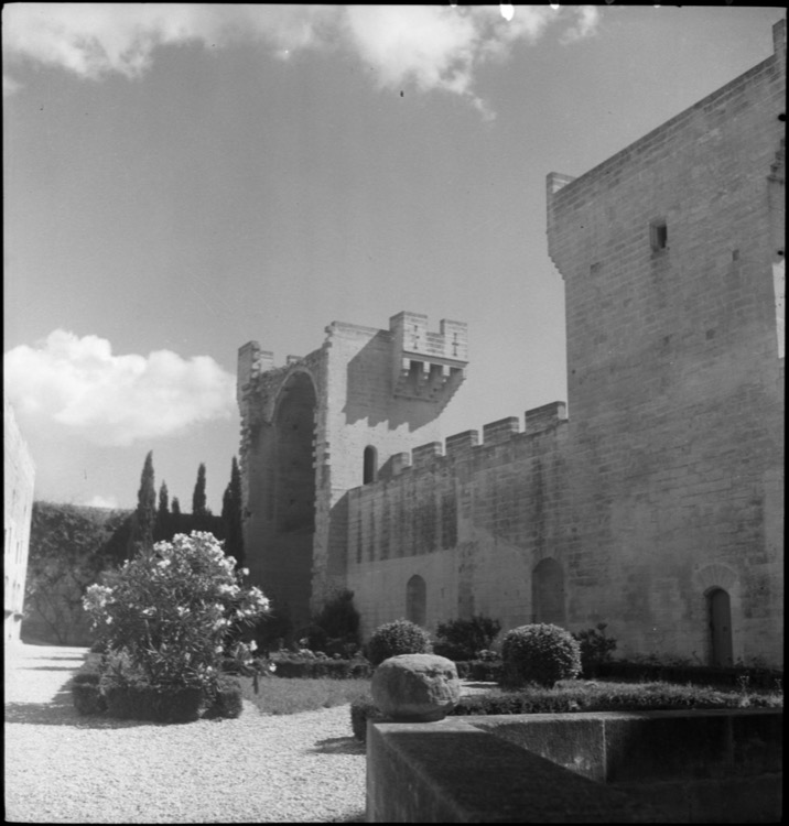 Cour et façade intérieure vues des jardins