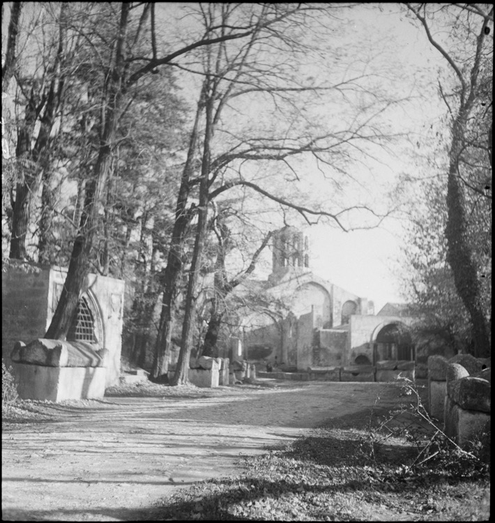 Allée du cimetière et église Saint-Honorat