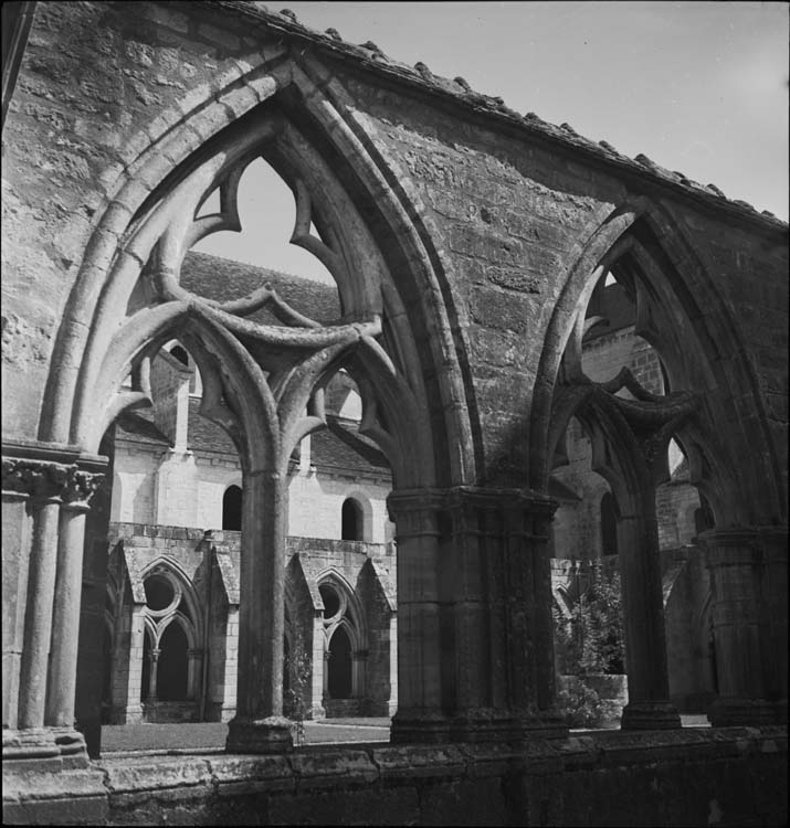 Cloître : galerie ouest, arcades, détail