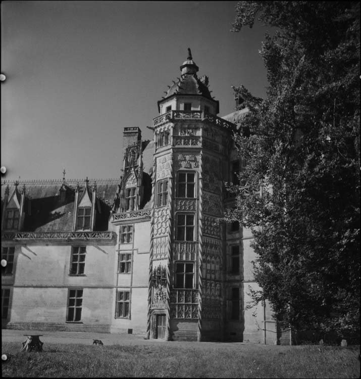 Façade sur cour : tour du Lion