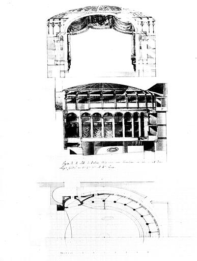 Esquisse de la salle de l'Odéon avec retombe