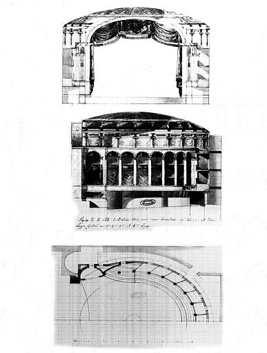 Esquisse de la salle de l'Odéon sans retombe