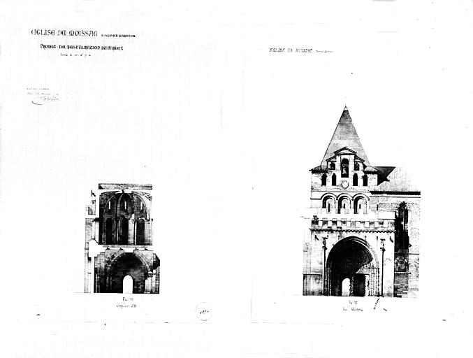 Façade méridionale et coupe : élévation de la façade sud et coupe