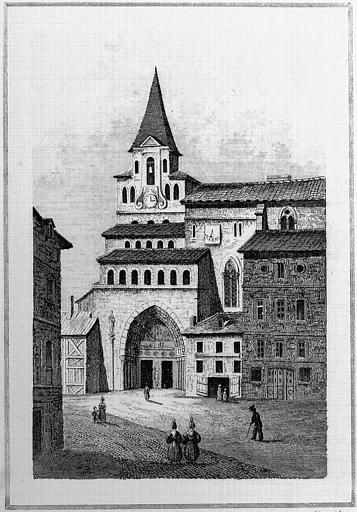 Gravure : Porche sud de l'église