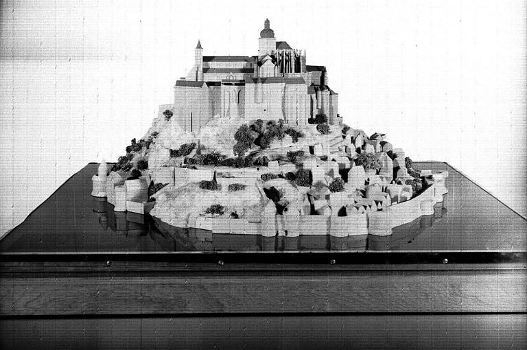 Maquette schématique de l'abbaye vers l'an 1700