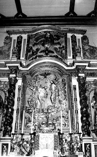 Maître-autel et son retable, relief central, Baptême du Christ